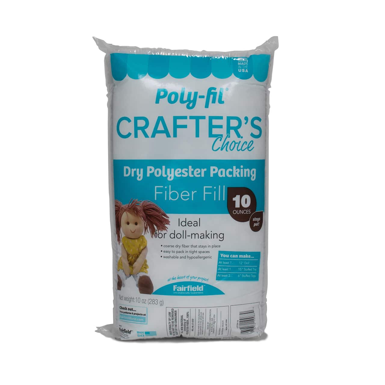 8 Pack: Poly-Fil® Crafter's Choice® 10oz. Dry Polyester Packing Fiber Fill